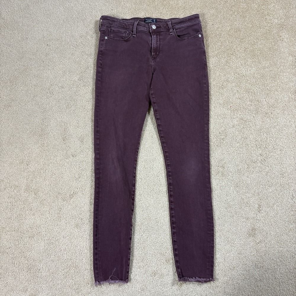 Abercrombie Fitch Harper Super Skinny Jeans Womens 28 6r Purple Mid Rise Stretch